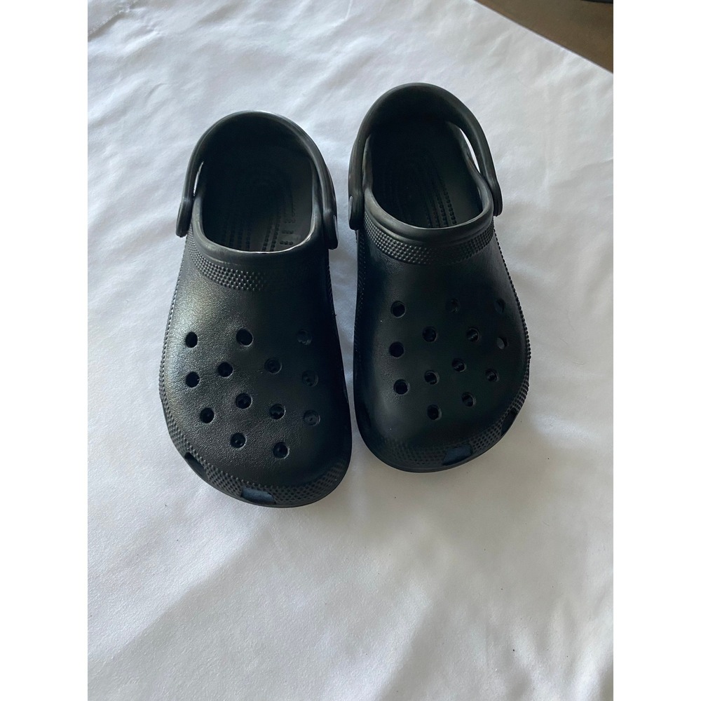 Crocs Unisex Classic Clog Foam Sandals Size M5 W7 Black Casual Comfort Shoes